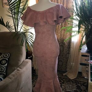 Fashion nova suede pink dress